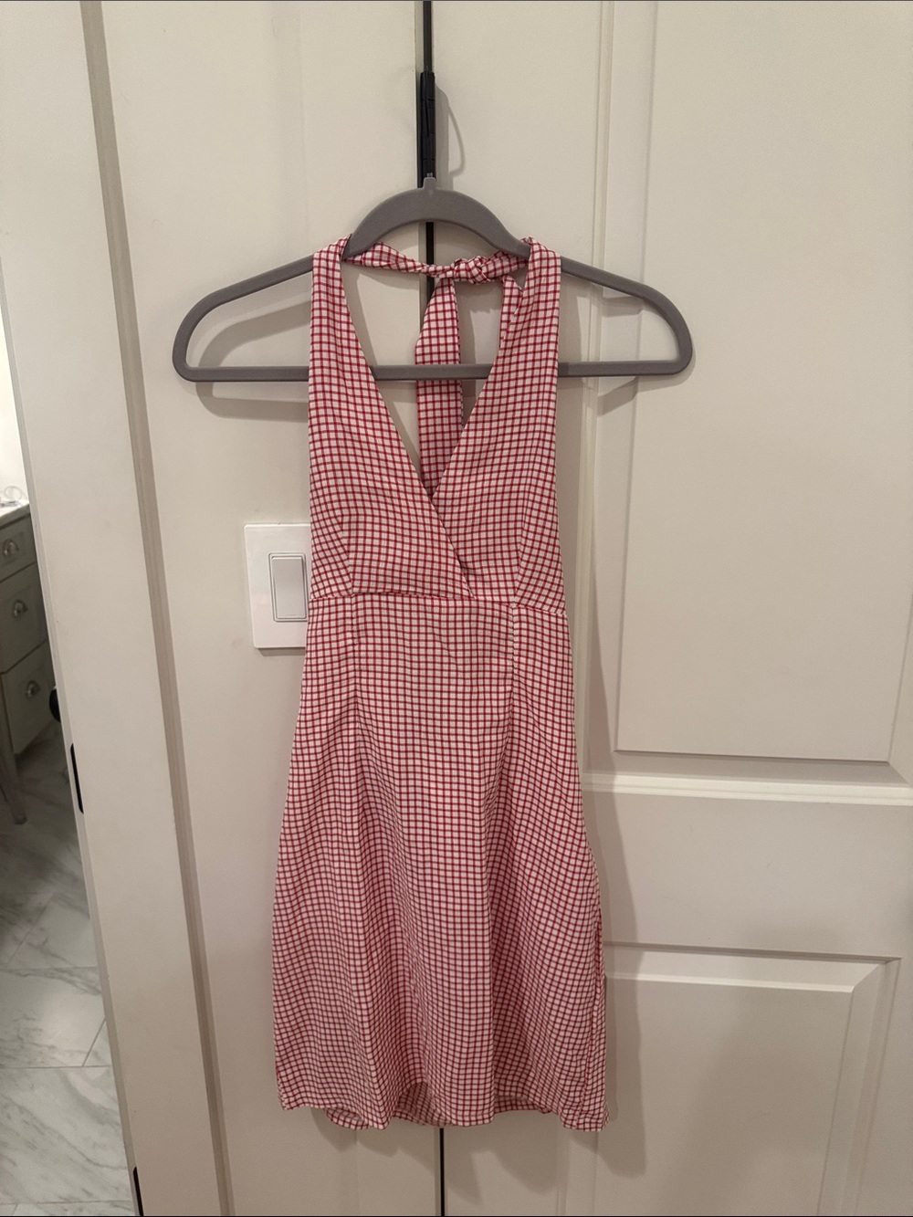 Red Gingham Halter Sundress - Brand Unspecified